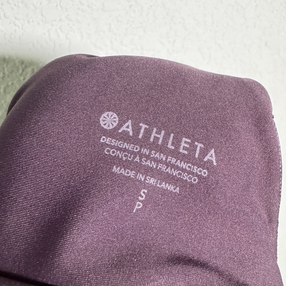 Athleta | Longline Sports Bra Purple High Neck Crop | Women Small - Picture 5 of 5